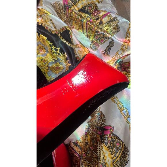 Authenticated Christian Louboutin Elegant Over-the-Knee Stiletto Velour Boots,35 - Picture 10 of 15